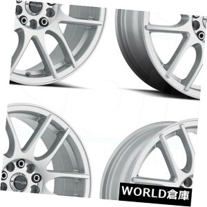 �C�O�A���z�C�[�� 17x7.5 Raceline 141S Mystique 5x100 / 5x114.3 40�V���o�[�z�C�[�������Z�b�g�i4�j 17x7.5 Raceline 141S Mystique 5x100/5x114.3 40 Silver Wheels Rims Set(4) �y���s�A���i�z