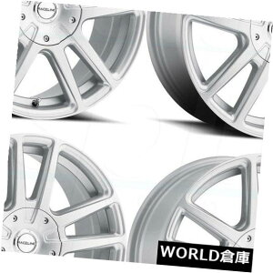 �C�O�A���z�C�[�� 17x7.5 Raceline 145S Encore 5x112 / 5x120 40�V���o�[�z�C�[�������Z�b�g�i4�j 17x7.5 Raceline 145S Encore 5x112/5x120 40 Silver Wheels Rims Set(4) �y���s�A���i�z
