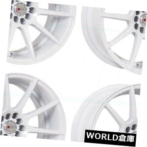 �C�O�A���z�C�[�� 18x10.5 F1R F17 5x100 / 5x114.3 20�z���C�g�z�C�[�������Z�b�g�i4�j 18x10.5 F1R F17 5x100/5x114.3 20 White Wheels Rims Set(4) �y���s�A���i�z