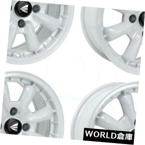 COAzC[ 15x8 Enkei Compe 4x114.3 0zCgyCgzC[Zbgi4j 15x8 Enkei Compe 4x114.3 0 White Paint Wheels Rims Set(4)