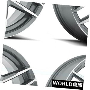 COAzC[ 17x7.5 MKW A613 4x100 40O[}VtFCXzC[Zbgi4j 17x7.5 MKW A613 4x100 40 Grey Machine Face Wheels Rims Set(4)