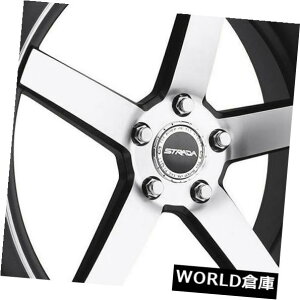 COAzC[ 17x7.5 Strada S35 Perfetto 5x114.3 / 5x120 35ubN}VzC[Zbgi4j 17x7.5 Strada S35 Perfetto 5x114.3/5x120 35 Black Machine Wheels Rims Set(4)