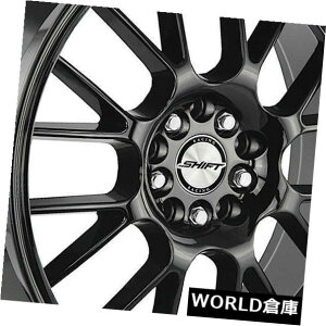 �C�O�A���z�C�[�� 17x7.5�V�t�gH28�N�����N5x100 / 5x114.3 30�u���b�N�z�C�[�������Z�b�g�i4�j 17x7.5 Shift H28 Crank 5x100/5x114.3 30 Black Wheels Rims Set(4) �y���s�A���i�z