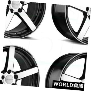COAzC[ 17x7.5 vs VS541 5x114.3 40ubN}VtFCXzC[Zbgi4j 17x7.5 Versus VS541 5x114.3 40 Black Machine Face Wheels Rims Set(4)