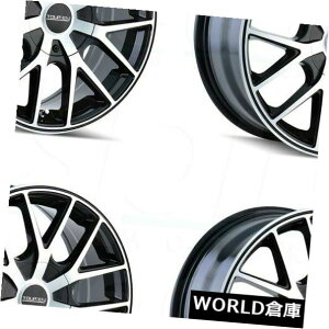 �C�O�A���z�C�[�� 17x7.5 Touren TR60 5x112 / 5x120 42�u���b�N�}�V�j���O�h�u���b�N�����O�z�C�[�������Z�b�g�i4�j 17x7.5 Touren TR60 5x112/5x120 42 Black Machined Black Ring Wheels Rims Set(4)