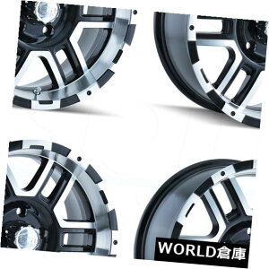 COAzC[ 16x8CI179 6x4.5 / 6x114.3 10̍@BHzC[Zbgi4j 16x8 Ion 179 6x4.5/6x114.3 10 Black Machined Wheels Rims Set(4)