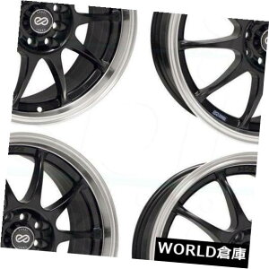 COAzC[ 17x7 Enkei J10 4x100 / 108 42ubNyCgzC[Zbgi4j 17x7 Enkei J10 4x100/108 42 Black Paint Wheels Rims Set(4)