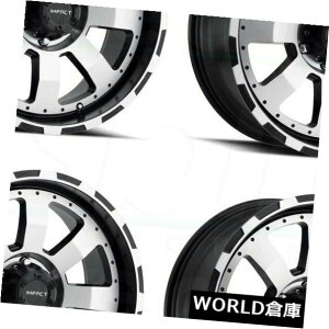 �C�O�A���z�C�[�� 17x9 Impact 505B�쒀��8x6.5 / 8x165.1 0�u���b�N�}�V���t�F�C�X�z�C�[�������Z�b�g�i4�j 17x9 Impact 505B Destroyer 8x6.5/8x165.1 0 Black Machine Face Wheels Rim Set(4) �y���s�A���i�z