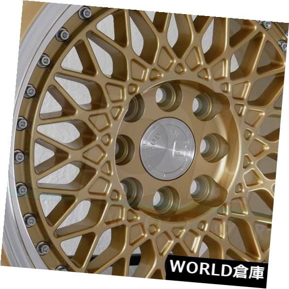 海外輸入ホイール 16x8 Aodhan AH05 AH5 4x100 / 4x114.3 15ゴールドホイールリムセット（4） 16x8 Aodhan AH05 AH5 4x100/4x114.3 15 Gold Wheels Rims Set(4)
