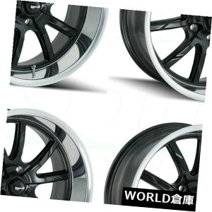 COAzC[ 15x7 / 15x8 Ridler 650 5x114.3 0/0}bgubN|bVbvzC[Zbgi4j 15x7/15x8 Ridler 650 5x114.3 0/0 Matte Black Polished Lip Wheels Rims Set(4)