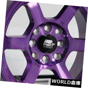 COAzC[ 15x8 MST^CA^bN4x100 / 4x114.3 0RX~bNp[vzC[Zbgi4j 15x8 MST Time Attack 4x100/4x114.3 0 Cosmic Purple Wheels Rims Set(4)