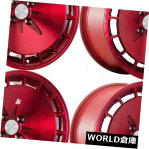 �C�O�A���z�C�[�� 16x8 Klutch KM16 5x114.3 15 Fusion Red�z�C�[�������Z�b�g�i4�j 16x8 Klutch KM16 5x114.3 15 Fusion Red Wheels Rims Set(4) �y���s�A���i�z