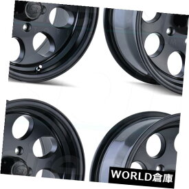 海外輸入ホイール 16x8イオン171 6x5.5 / 6x139.7 -5マットブラックホイールリムセット（4） 16x8 Ion 171 6x5.5/6x139.7 -5 Matte Black Wheels Rims Set(4)