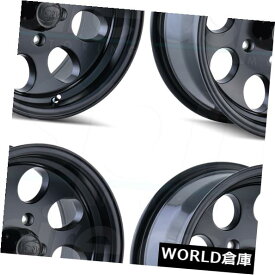 海外輸入ホイール 16x8イオン171 5x5 / 5x127 -5マットブラックホイールリムセット（4） 16x8 Ion 171 5x5/5x127 -5 Matte Black Wheels Rims Set(4)