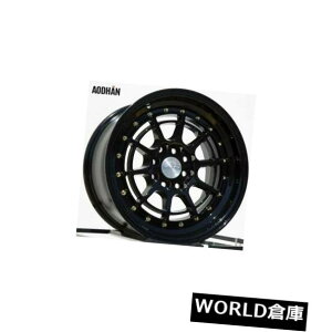 COAzC[ 15x8 Aodhan AH04 AH4 4x100 / 4x114.3 20ubNzC[Zbgi4j 15x8 Aodhan AH04 AH4 4x100/4x114.3 20 Black Wheels Rims Set(4)