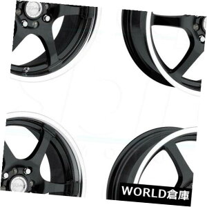 �C�O�A���z�C�[�� 14x5.5���[�X���C��126�^�C�v5x100 / 5x114.3 35�u���b�N�z�C�[�������Z�b�g�i4�j 14x5.5 Raceline 126 Type 5x100/5x114.3 35 Black Wheels Rims Set(4) �y���s�A���i�z