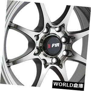 COAzC[ 15x8 F1R F03 4x100 / 4x114.3 25}VK^zC[Zbgi4j 15x8 F1R F03 4x100/4x114.3 25 Machine Gunmetal Wheels Rims Set(4)