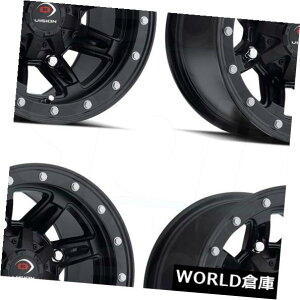 �C�O�A���z�C�[�� 12x7 Vision ATV 550 Five Fifty 4x110 3 Matte Black Wheels Rims Set�i4�j 12x7 Vision ATV 550 Five Fifty 4x110 3 Matte Black Wheels Rims Set(4) �y���s�A���i�z