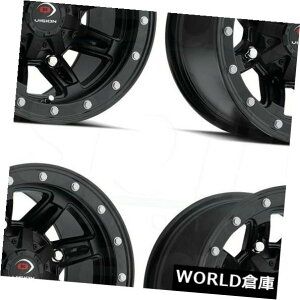 �C�O�A���z�C�[�� 12x8 Vision ATV 550 Five Fifty 4x156 -10 Matte Black Wheels Rims Set�i4�j 12x8 Vision ATV 550 Five Fifty 4x156 -10 Matte Black Wheels Rims Set(4) �y���s�A���i�z