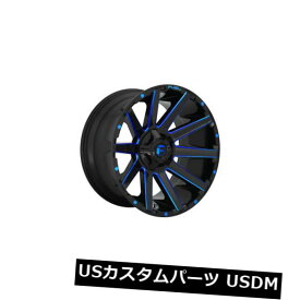 海外輸入ホイール 4個の24x12燃料D644 Contra ETのセット-44ブラックブルー8x170ホイールリム Set of 4 24x12 Fuel D644 Contra ET -44 Black Blue 8x170 Wheels Rims