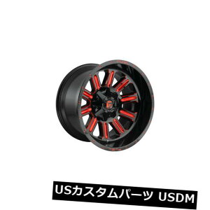 COAzC[ 420x9RD621n[hCET 01ubNbh8x170zC[̃Zbg Set of 4 20x9 Fuel D621 Hardline ET 01 Black Red 8x170 Wheels Rims