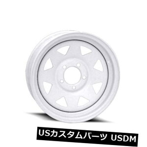 海外輸入ホイール 12X4 Vision 70 8スポークトレーラー5x114.3 ET0ホワイトホイール(4個セット) 12X4 Vision 70 8 Spoke Trailer 5x114.3 ET0 White Wheels (Set of 4)