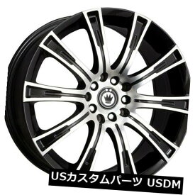 海外輸入ホイール 17x7.5ケーニッヒクラウン5x100 / 114.3 +45ブラックマシンフェイスホイール（4個セット） 17x7.5 Konig Crown 5x100/114.3 +45 Black Machine Face Wheels (Set of 4)