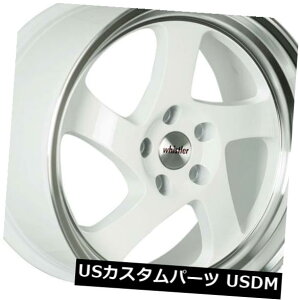 �C�O�A���z�C�[�� 18x9.5�E�B�X���[KR1 5x114.3 +35�z���C�g/�}�V�j���O���b�v�z�C�[���i4�Z�b�g�j 18x9.5 Whistler KR1 5x114.3 +35 White/Machined Lip Wheels (Set of 4) �y���s�A���i�z