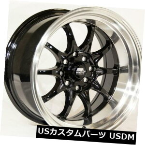COAzC[ 15x8 MST MT11 4x100 / 4x114.3 +0ubNw /}VbvzC[i4Zbgj 15x8 MST MT11 4x100/4x114.3 +0 Black w/Machine Lip Wheels (Set of 4)