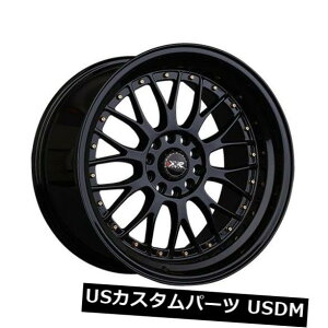COAzC[ 18x8.5 XXR 521 5x114.3 / 120 +25ubN/S[hxbgzC[i4Zbgj 18x8.5 XXR 521 5x114.3/120 +25 Black/Gold Rivets Wheels (Set of 4)