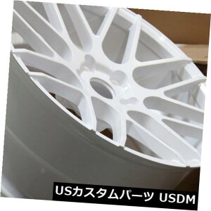 �C�O�A���z�C�[�� �O���E���h�t�H�[�XGF7 18x8 / 18x9 5x120�z���C�g�z�C�[���i4�Z�b�g�j Ground Force GF7 18x8/18x9 5x120 White Wheels (set of 4) �y���s�A���i�z