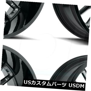 �C�O�A���z�C�[�� 20x9�u���b�N�~���h�z�C�[��Hostile H115 Predator 8x180 12�i4�Z�b�g�j 20x9 Black Milled Wheels Hostile H115 Predator 8x180 12 (Set of 4) �y���s�A���i�z