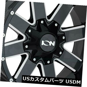 �C�O�A���z�C�[�� 20x9�O���X�u���b�N�~���h�z�C�[���C�I��141 5x5.5 / 5x139.7 0�i4�Z�b�g�j 20x9 Gloss Black Milled Wheels Ion 141 5x5.5/5x139.7 0 (Set of 4) �y���s�A���i�z