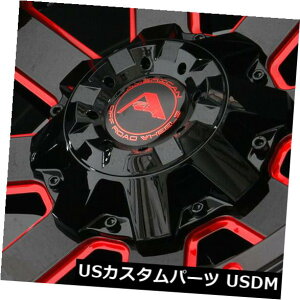 COAzC[ 20x12ubN~hbhzC[AJIt[hA108 5x150 -44i4Zbgj 20x12 Black Milled Red Wheels American Off-Road A108 5x150 -44 (Set of 4)