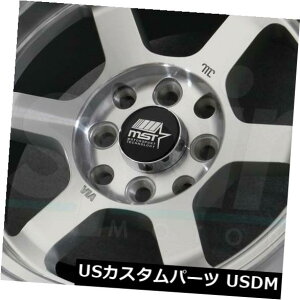 �C�O�A���z�C�[�� 16x8�V���o�[�}�V���h�z�C�[��MST�^�C���A�^�b�N5x114.3 20�i4�Z�b�g�j 16x8 Silver Machined Wheels MST Time Attack 5x114.3 20 (Set of 4) �y���s�A���i�z