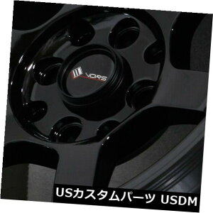 �C�O�A���z�C�[�� 15x8�u���b�N�z�C�[��Vors TR7 4x100 / 4x114.3 0�i4�Z�b�g�j 15x8 Black Wheels Vors TR7 4x100/4x114.3 0 (Set of 4) �y���s�A���i�z
