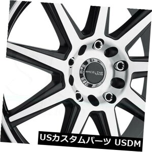 �C�O�A���z�C�[�� 16x7�}�V�j���O�u���b�N�z�C�[��Raceline 144M Storm 5x100 / 5x114.3 40�i4�Z�b�g�j 16x7 Machined Black Wheels Raceline 144M Storm 5x100/5x114.3 40 (Set of 4) �y���s�A���i�z