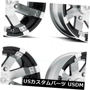 �C�O�A���z�C�[�� 12x8���̋@�B���H�z�C�[��Vision ATV 158 Buckshot 4x115 -10�i4�Z�b�g�j 12x8 Black Machined Wheels Vision ATV 158 Buckshot 4x115 -10 (Set of 4) �y���s�A���i�z