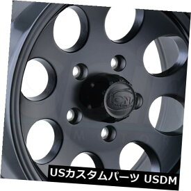 海外輸入ホイール 15x8マットブラックホイールイオン171 6x5.5 / 6x139.7 -27（4個セット） 15x8 Matte Black Wheels Ion 171 6x5.5/6x139.7 -27 (Set of 4)
