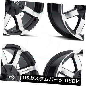 �C�O�A���z�C�[�� 16x8 Black Machined Wheels Vision 413 Valor 6x5.5 / 6x139.7 0�i4�Z�b�g�j 16x8 Black Machined Wheels Vision 413 Valor 6x5.5/6x139.7 0 (Set of 4) �y���s�A���i�z