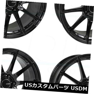 �C�O�A���z�C�[�� 18x8�O���X�u���b�N�z�C�[��Enkei TS10 5x114.3 50�i4�Z�b�g�j 18x8 Gloss Black Wheels Enkei TS10 5x114.3 50 (Set of 4) �y���s�A���i�z