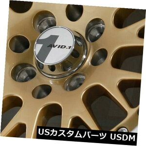COAzC[ 15x8S[hHbvzC[AVID1 AV12 AV-12 4x100 25i4Zbgj 15x8 Gold Machined Lip Wheels AVID1 AV12 AV-12 4x100 25 (Set of 4)