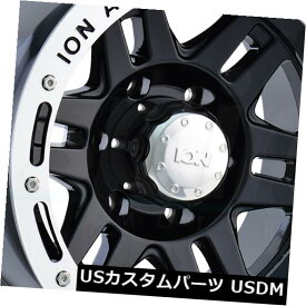 海外輸入ホイール 15x8ブラックマシンドリップホイールイオン133 5x114.3 -27（4個セット） 15x8 Black Machined Lip Wheels Ion 133 5x114.3 -27 (Set of 4)
