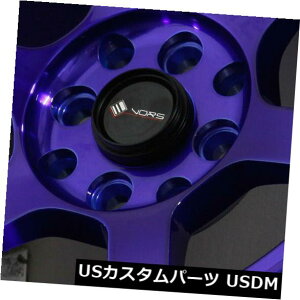 �C�O�A���z�C�[�� 15x8�L�����f�B�p�[�v���u���[�z�C�[��Vors TR7 4x100 / 4x114.3 0�i4�Z�b�g�j 15x8 Candy Purple Blue Wheels Vors TR7 4x100/4x114.3 0 (Set of 4) �y���s�A���i�z