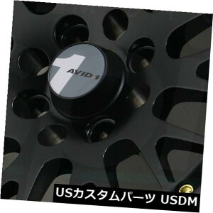 海外輸入ホイール 15x8ブラックゴールドリベットホイールAVID1 AV12 AV-12 4x100 25(4個セット) 15x8 Black Gold Rivets Wheels AVID1 AV12 AV-12 4x100 25 (Set of 4)