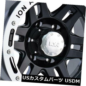 �C�O�A���z�C�[�� 16x8�u���b�N�}�V�j���O�h���b�v�z�C�[���C�I��133 5x114.3 -5�i4�Z�b�g�j 16x8 Black Machined Lip Wheels Ion 133 5x114.3 -5 (Set of 4) �y���s�A���i�z