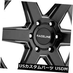 �C�O�A���z�C�[�� 18x8�u���b�N�z�C�[��Raceline 156B�T�[�W6x5.5 / 6x139.7 15�i4�Z�b�g�j 18x8 Black Wheels Raceline 156B Surge 6x5.5/6x139.7 15 (Set of 4) �y���s�A���i�z