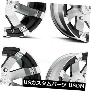 COAzC[ 12x7ubN}VjOzC[Vision ATV 158 Buckshot 4x136 3i4Zbgj 12x7 Black Machined Wheels Vision ATV 158 Buckshot 4x136 3 (Set of 4)