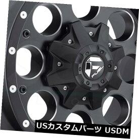 海外輸入ホイール 15x8ブラックミルドホイールフューエルリボルバーD525 5x4.75 / 5x5 -18（4個セット） 15x8 Black Milled Wheels Fuel Revolver D525 5x4.75/5x5 -18 (Set of 4)