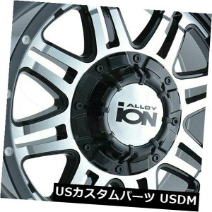 �C�O�A���z�C�[�� 17x8�u���b�N�}�V�j���O�z�C�[���C�I��186 5x114.3 / 5x5 10�i4�Z�b�g�j 17x8 Black Machined Wheels Ion 186 5x114.3/5x5 10 (Set of 4) �y���s�A���i�z